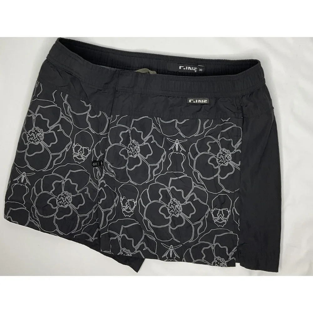 C-IN2 Swim Shorts Lined Printed Pockets 2'' Cotton Nylon‎ Zip Men Sz 30